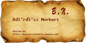 Böröcz Norbert névjegykártya
