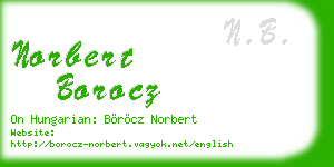 norbert borocz business card