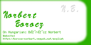 norbert borocz business card